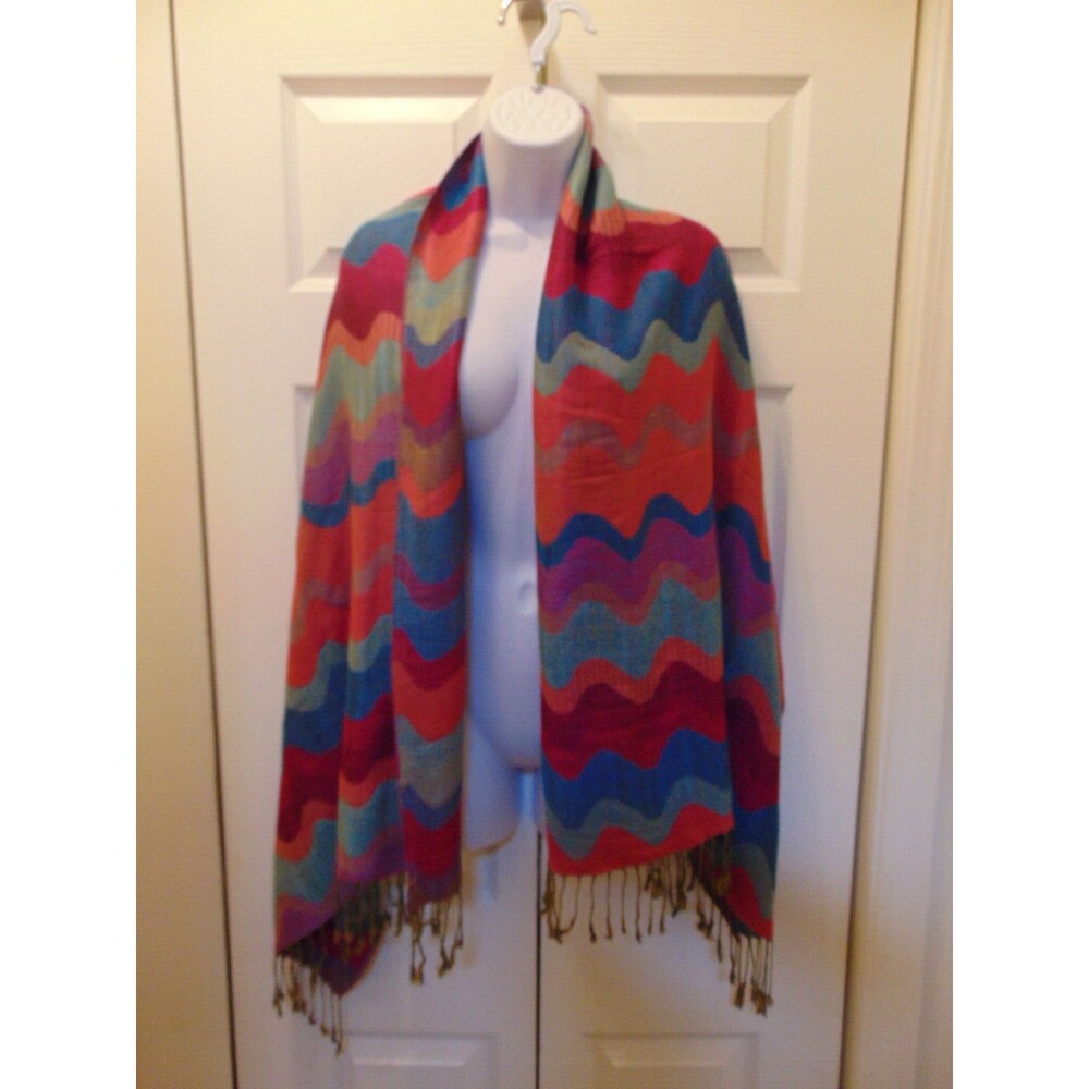 INS Scarf - Wide Chevron Scarf - Shawl, Wrap, Sarong - 27" x 66"